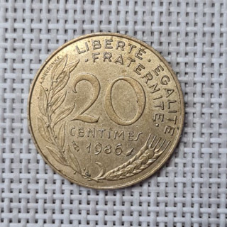 France 20 Centimes 1986 KM-930 VF