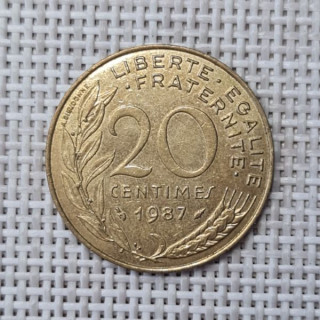 France 20 Centimes 1987 KM-930 VF