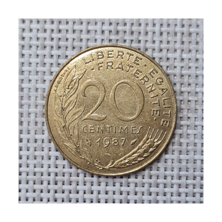 France 20 Centimes 1987 KM-930 VF