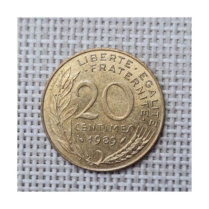 France 20 Centimes 1989 KM-930 VF