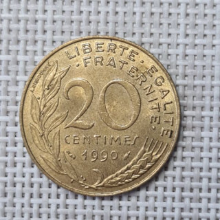 France 20 Centimes 1990 KM-930 VF