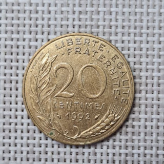 France 20 Centimes 1992 KM-930 VF