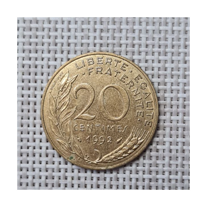 France 20 Centimes 1992 KM-930 VF