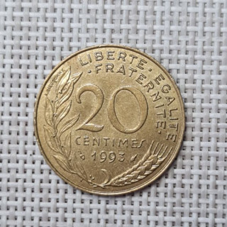 France 20 Centimes 1993 KM-930 VF