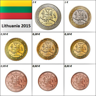 Lithuania Euro Set (3,88€) 2015 UNC
