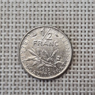 France 1/2 Franc 1965 KM-931 VF
