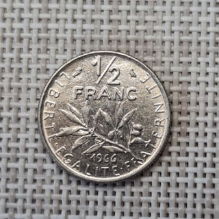 France 1/2 Franc 1966 KM-931 VF