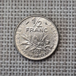 France 1/2 Franc 1967 KM-931 VF