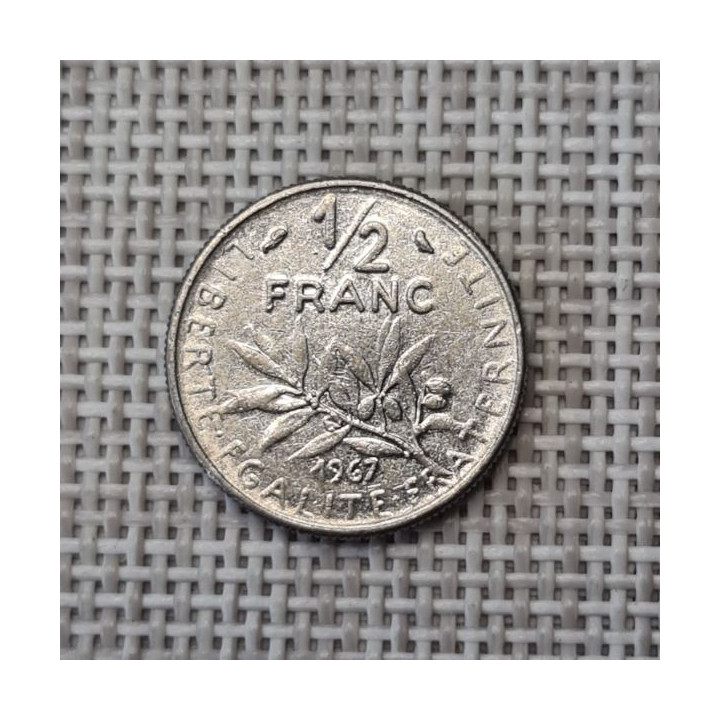 France 1/2 Franc 1967 KM-931 VF