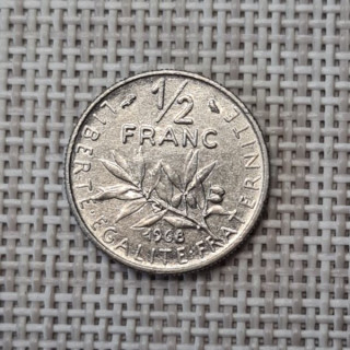 France 1/2 Franc 1968 KM-931 VF
