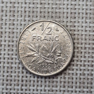 France 1/2 Franc 1969 KM-931 VF
