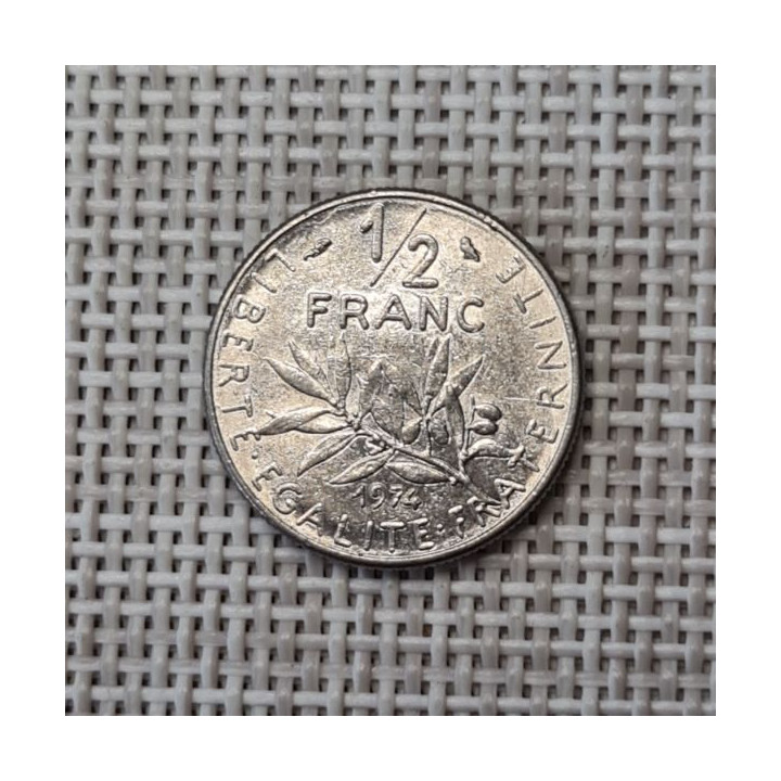 France 1/2 Franc 1974 KM-931 VF