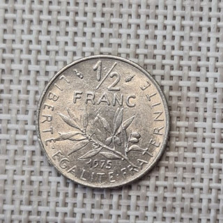 France 1/2 Franc 1975 KM-931 VF