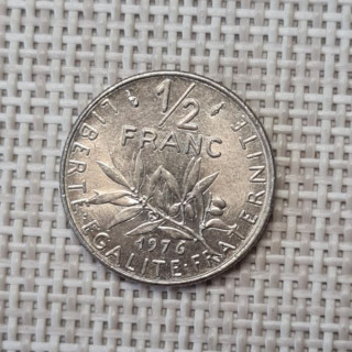 France 1/2 Franc 1976 KM-931 VF