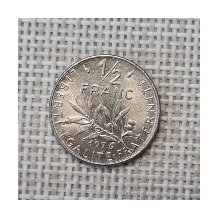 France 1/2 Franc 1976 KM-931 VF