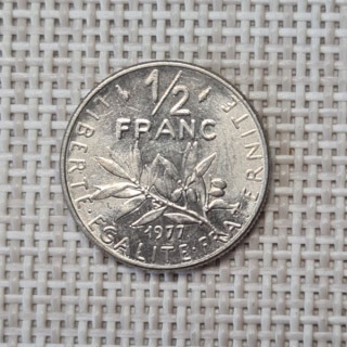 France 1/2 Franc 1977 KM-931 VF
