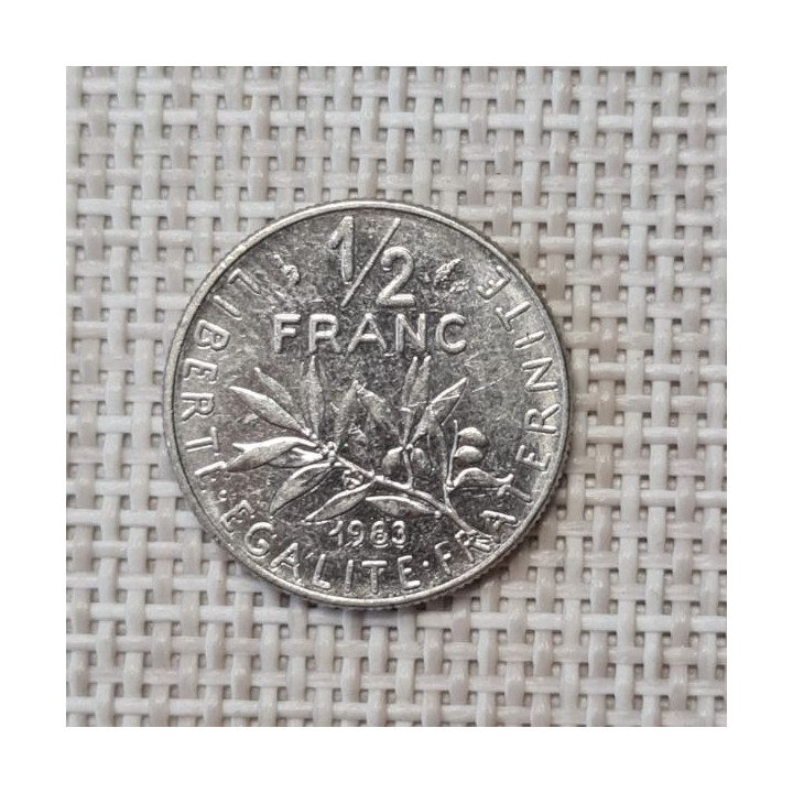 France 1/2 Franc 1983 KM-931 VF