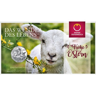 Austria 5 Euro 2017 "Easter Lamb" KM-3266a BU (Blister)