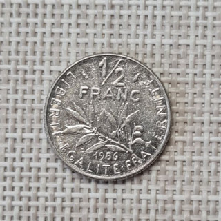 France 1/2 Franc 1986 KM-931 VF