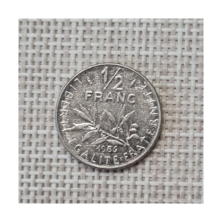 France 1/2 Franc 1986 KM-931 VF