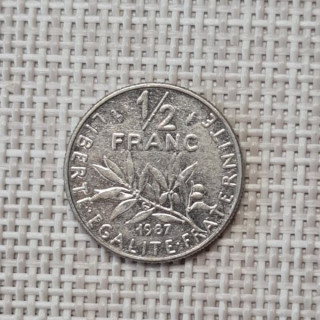 France 1/2 Franc 1987 KM-931 VF