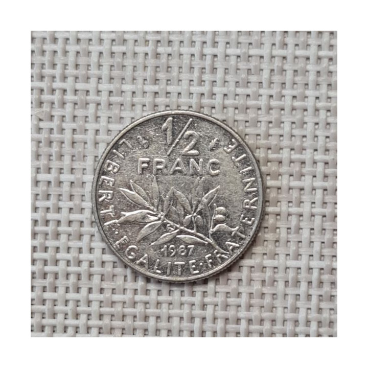 France 1/2 Franc 1987 KM-931 VF