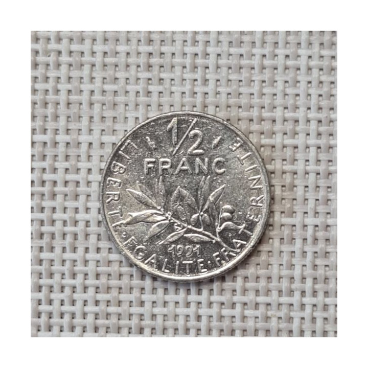 France 1/2 Franc 1991 KM-931 VF