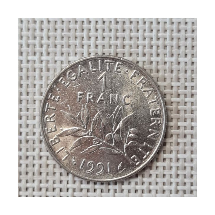 France 1 Franc 1991 KM-925 VF
