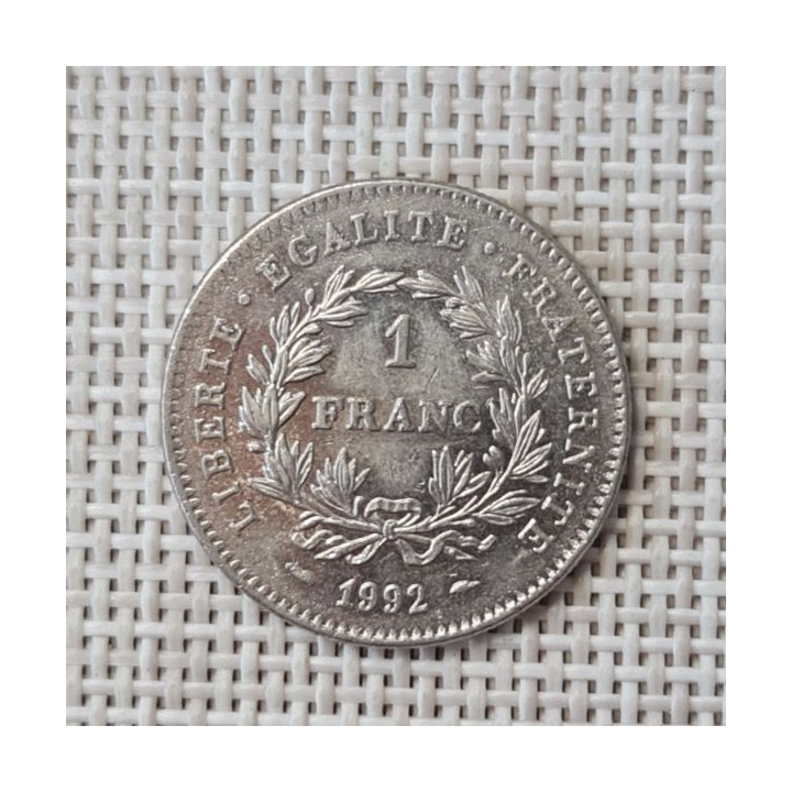 France 1 Franc 1992 "French Republic" KM-1004 VF