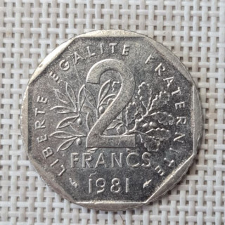 France 2 Francs 1981 KM-942.1 VF