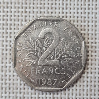 France 2 Francs 1987 KM-942.1 VF
