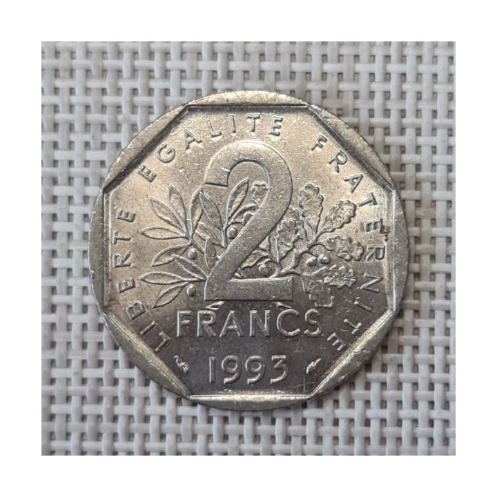 France 2 Francs 1993 "Jean Moulin" KM-1062 XF
