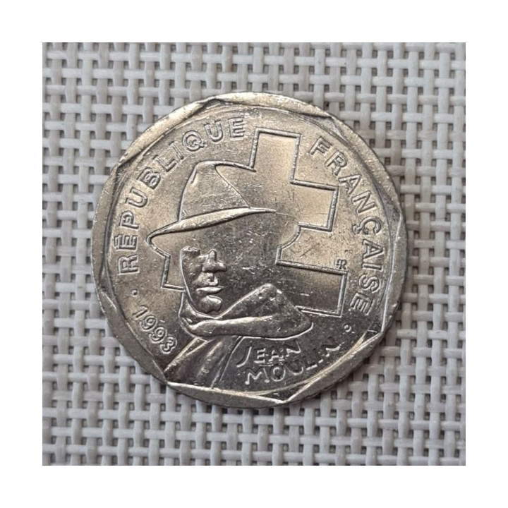 France 2 Francs 1993 "Jean Moulin" KM-1062 XF