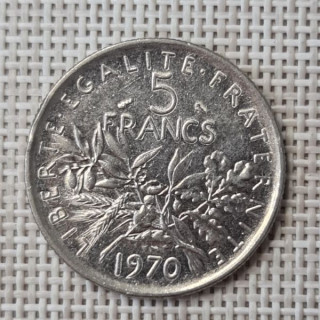 France 5 Francs 1970 KM-926a VF