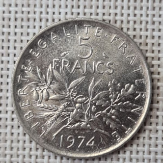 France 5 Francs 1974 KM-926a VF