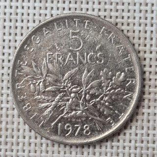 France 5 Francs 1978 KM-926a VF