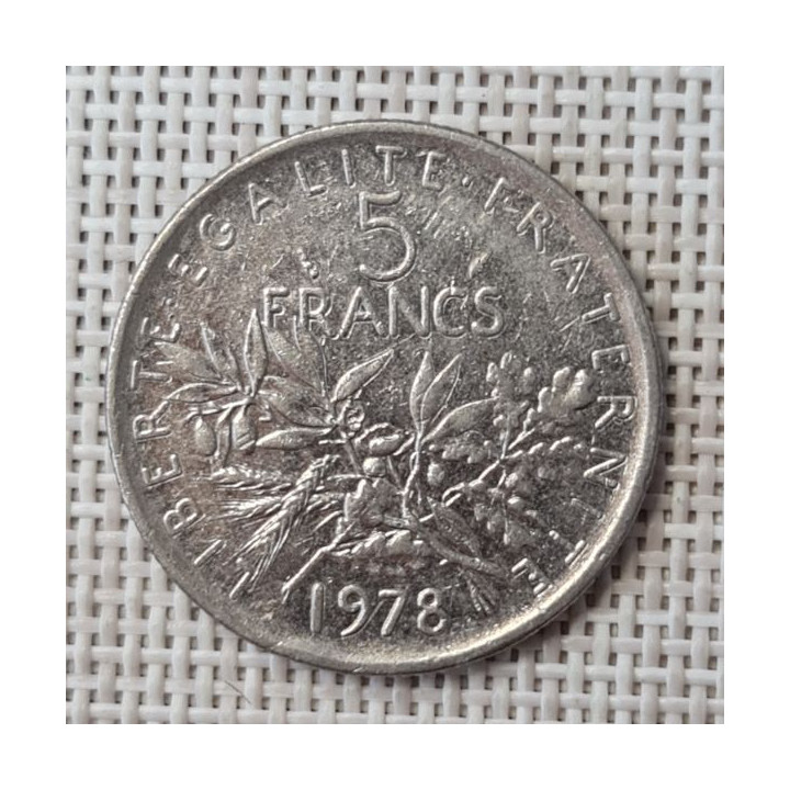 France 5 Francs 1978 KM-926a VF