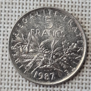 France 5 Francs 1987 KM-926a VF