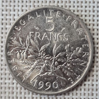 France 5 Francs 1990 KM-926a VF