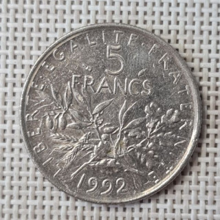 France 5 Francs 1992 KM-926a VF