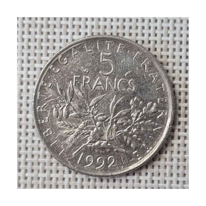 France 5 Francs 1992 KM-926a VF