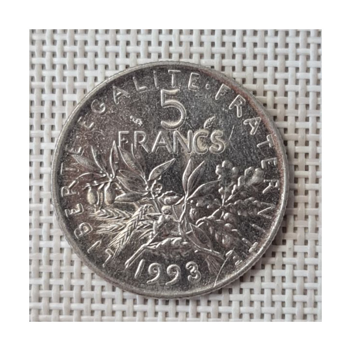 France 5 Francs 1993 KM-926a VF