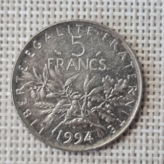 France 5 Francs 1994 KM-926a VF