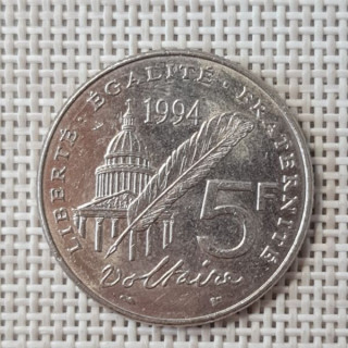France 5 Francs 1994 "Voltaire" KM-1063 XF