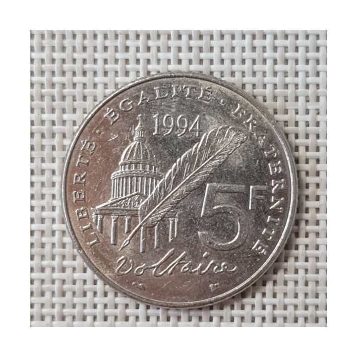 France 5 Francs 1994 "Voltaire" KM-1063 XF