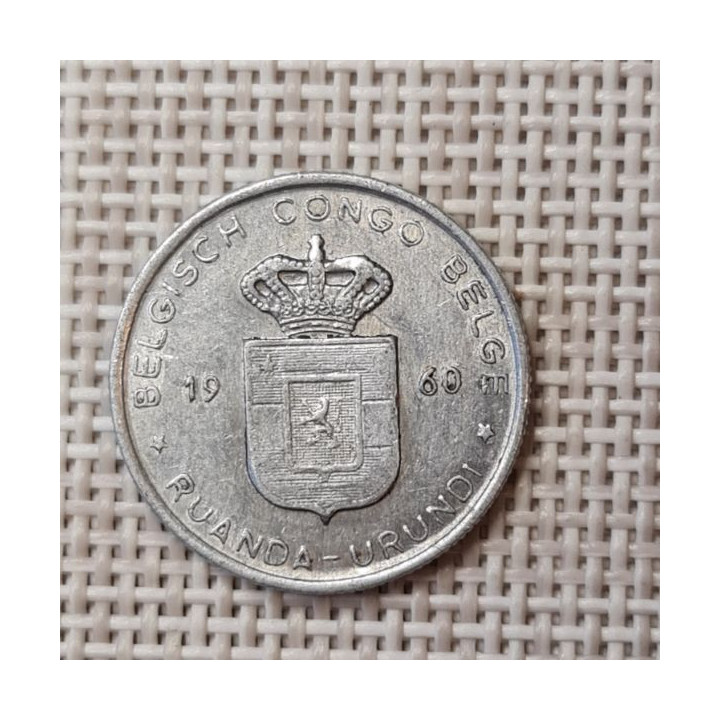 Ruanda-Urundi 1 Franc 1960 KM-4 F/VF