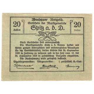 Austrian Notgeld 20 Heller 1920 MEHL-FS1122I UNC