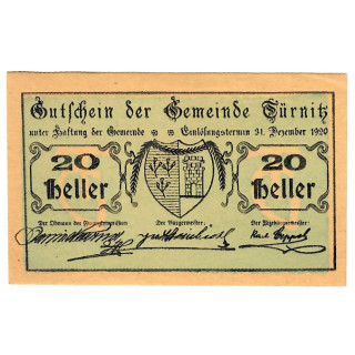 Austrian Notgeld 20 Heller 1920 JPR1086-20 UNC