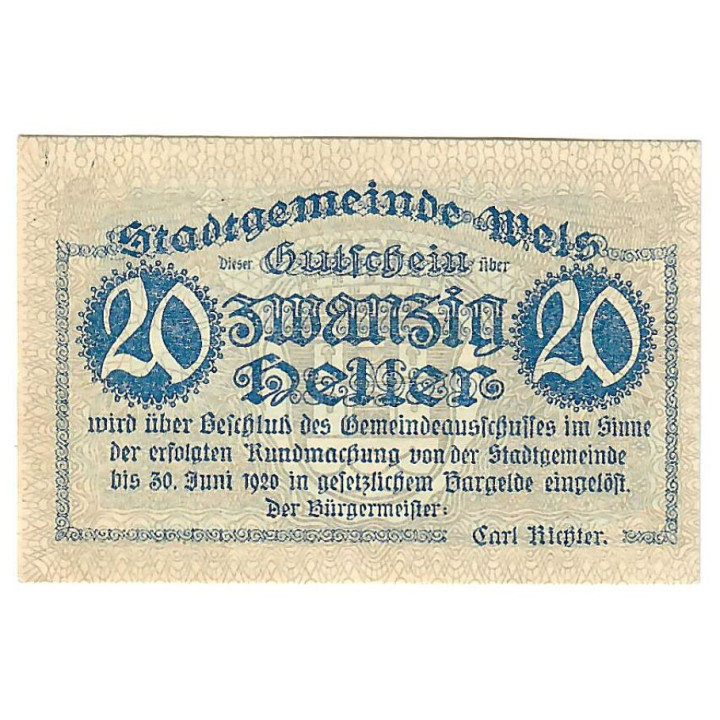Austrian Notgeld 20 Heller 1920 JPR1167I-20.1 UNC