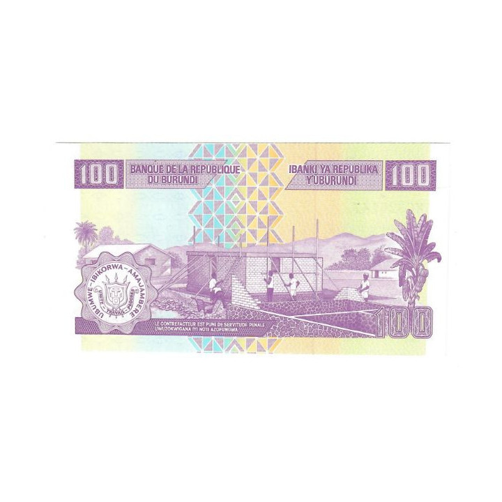 Burundi 100 Francs 2011 P-44b UNC